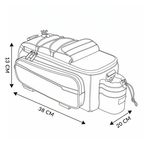 Bike rack bag, black, “On the Move” ZG855