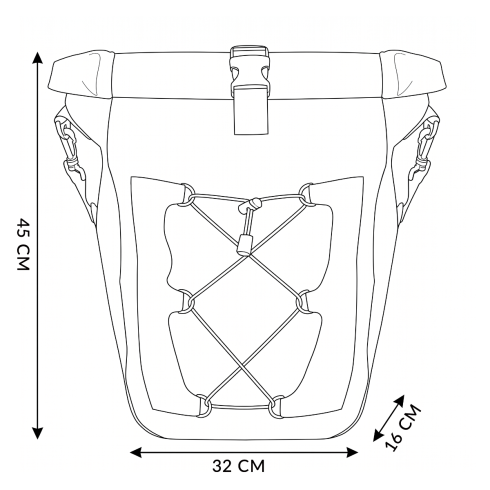 Side pannier for bicycle rack, black ZG857
