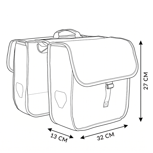 Double pannier for bicycle rack, black ZG864