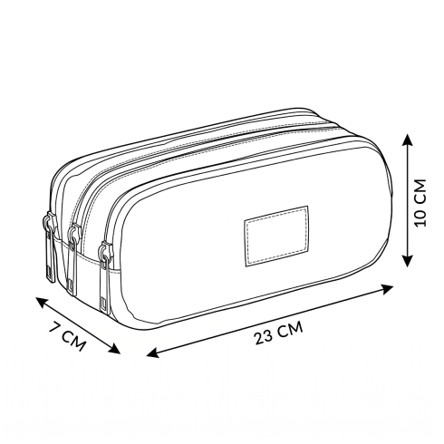 Three-compartment grey pencil case ZG875