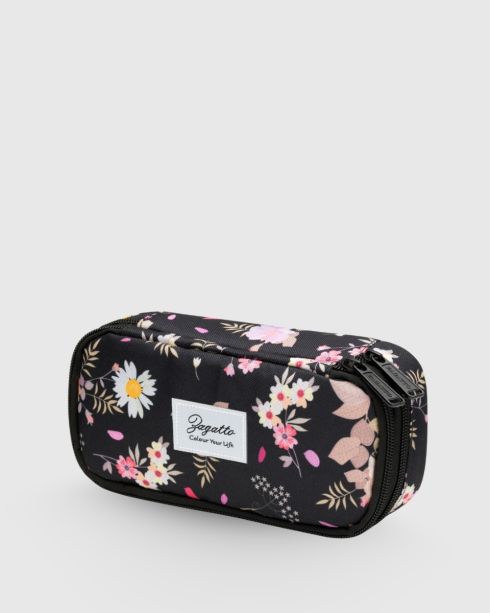 Two-compartment floral pencil case ZG877