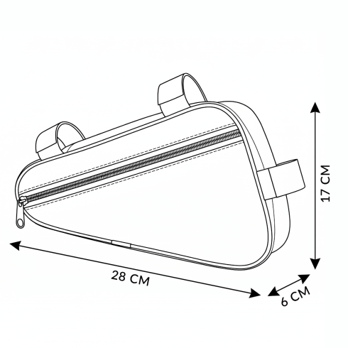Black bike bag with red zipper “On the Move” ZG87