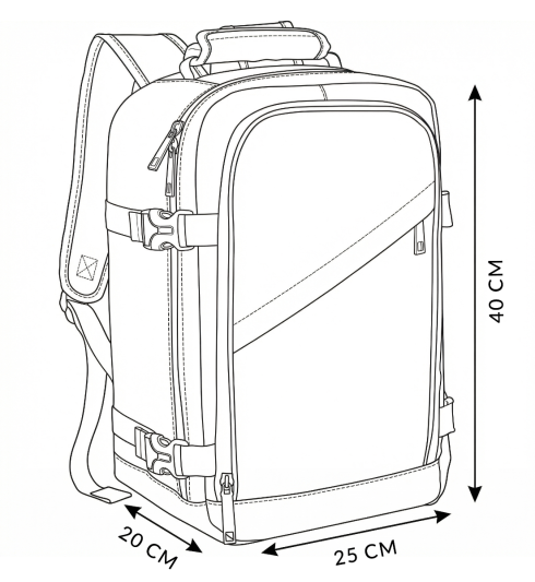 Airplane travel backpack 40x25x20 ZG895