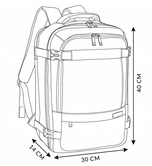 Travel backpack for airplane 45x30x15 ZG898