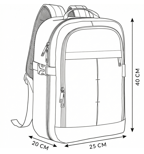 Black airplane backpack 40x25x20 ZG929