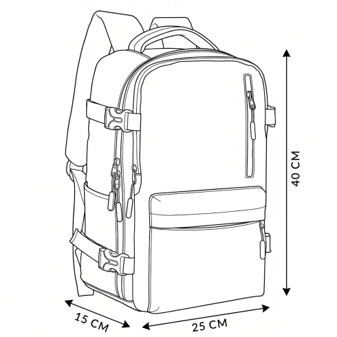 Black airplane backpack ZG931