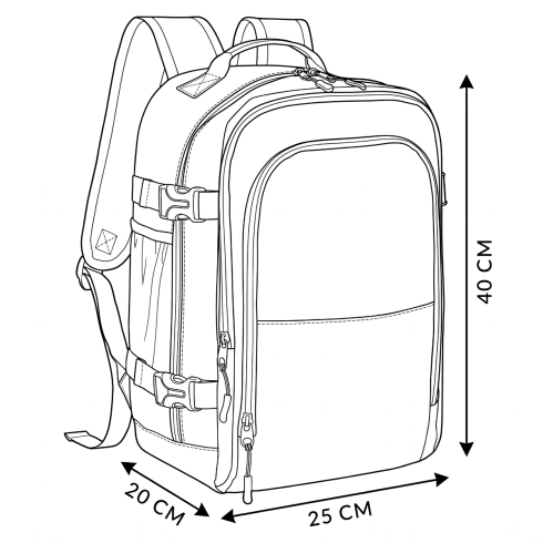 Beige airplane backpack 40x25x20 ZG932