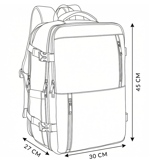 Expandable travel backpack ZG947