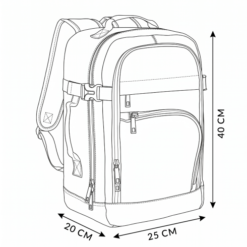 Airplane travel backpack 40x25x20 ZG912