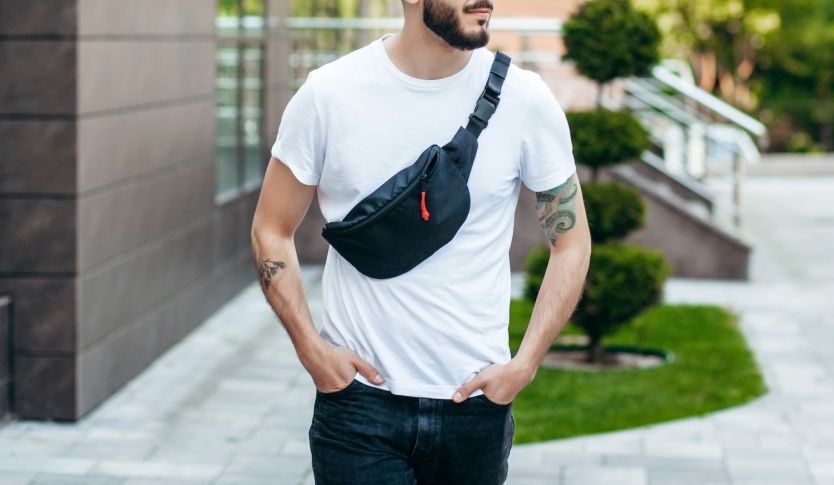 Men's waist bag worn crossbody